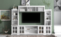 Minimalism Entertainment Wall Unit With Bridge, Modern Tv Console Table For Tvs Up To 70