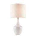 Celine Textured Ceramic Table Lamp White Cotton
