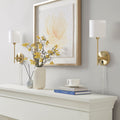 Metal Wall Sconce With Cylinder Shade, Set Of 2 Gold Cotton