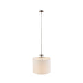 Pacific Metal Pendant With Drum Shade White Cotton