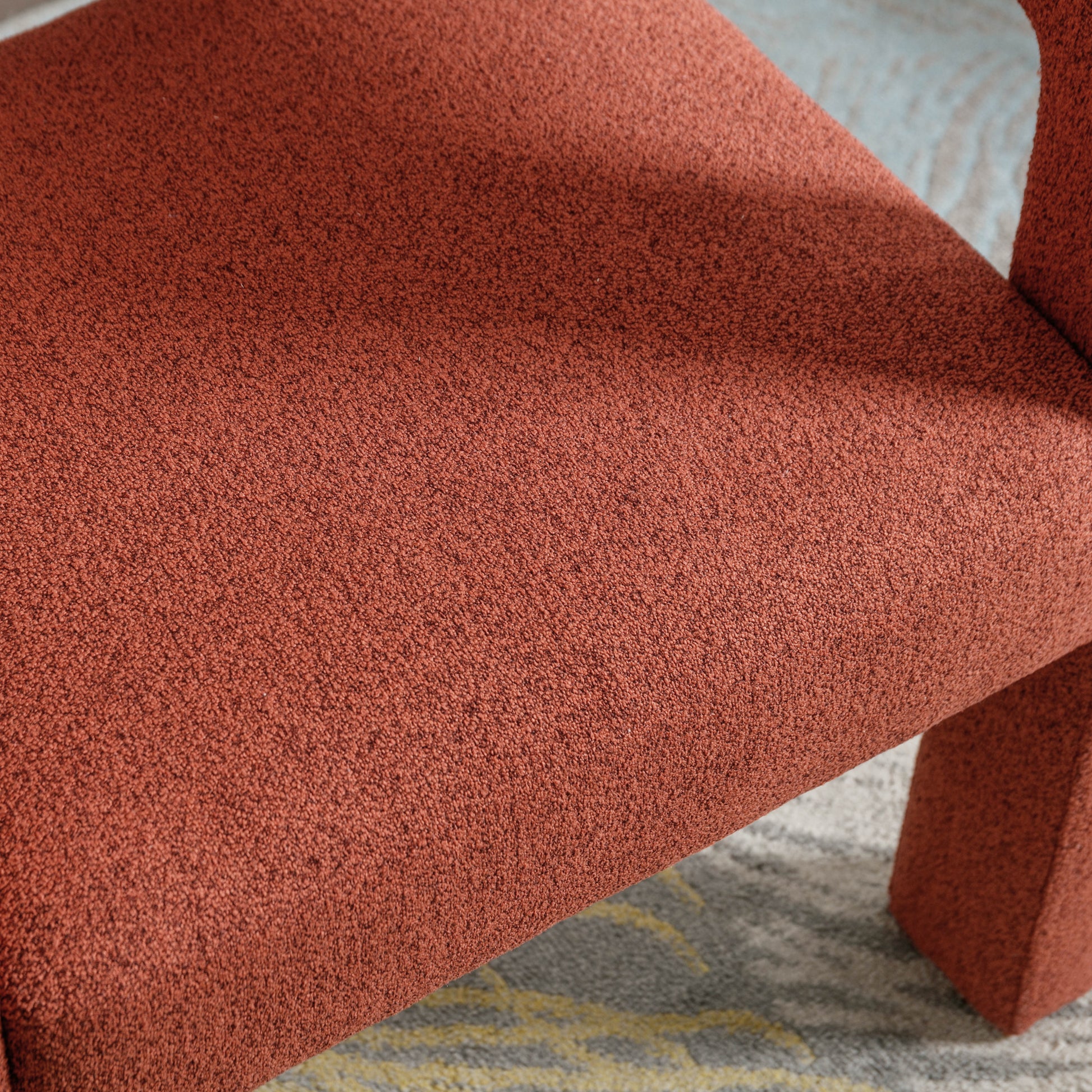 Contemporary Designed Fabric Upholstered Accent Chair Dining Chair For Living Room, Bedroom, Dining Room, Orange Orange Linen