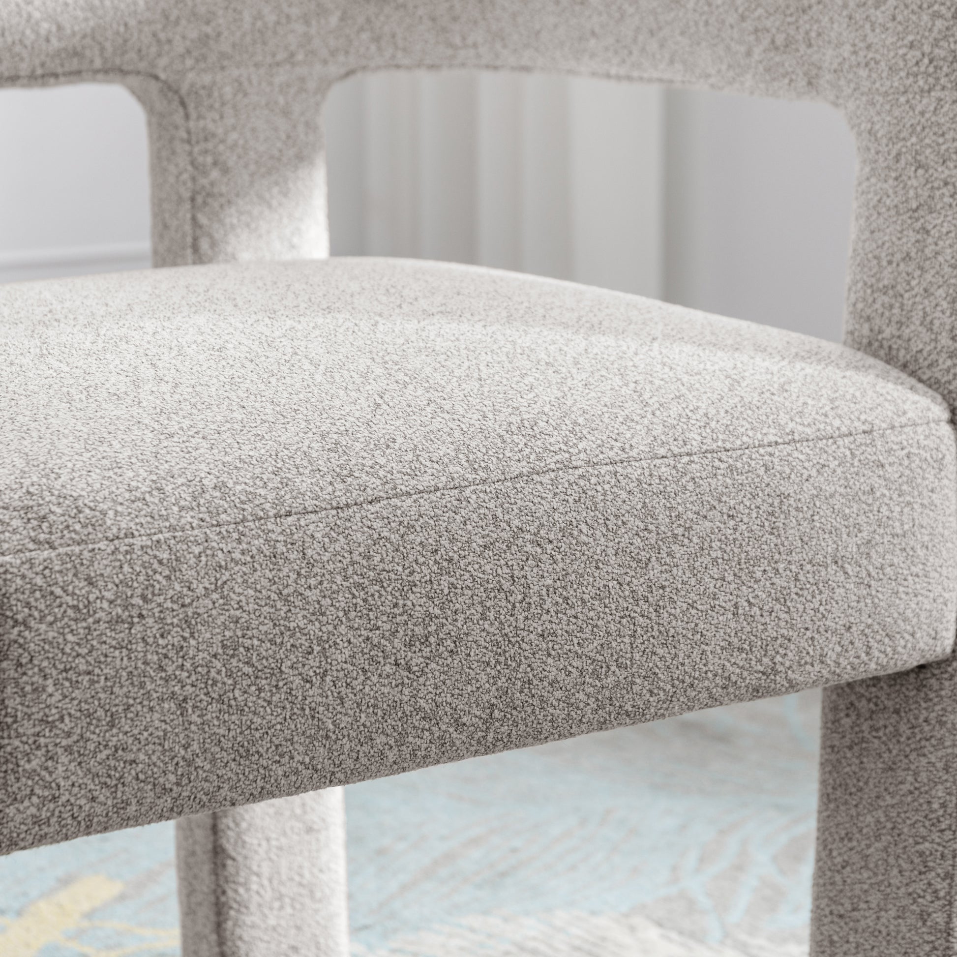 Contemporary Designed Fabric Upholstered Accent Chair Dining Chair For Living Room, Bedroom, Dining Room, Gray Gray Linen