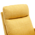 Coolmore Rocking Chair, Modern Glider Chair, Recliner Armchair With Wood Legs And Side Pocket, Nursery Rocking Accent Chair With High Back For Living Room Bedroom Yellow Linen Yellow Foam Linen