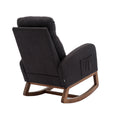 Coolmore Rocking Chair, Modern Glider Chair, Recliner Armchair With Wood Legs And Side Pocket, Nursery Rocking Accent Chair With High Back For Living Room Bedroom Black Linen Black Foam Linen