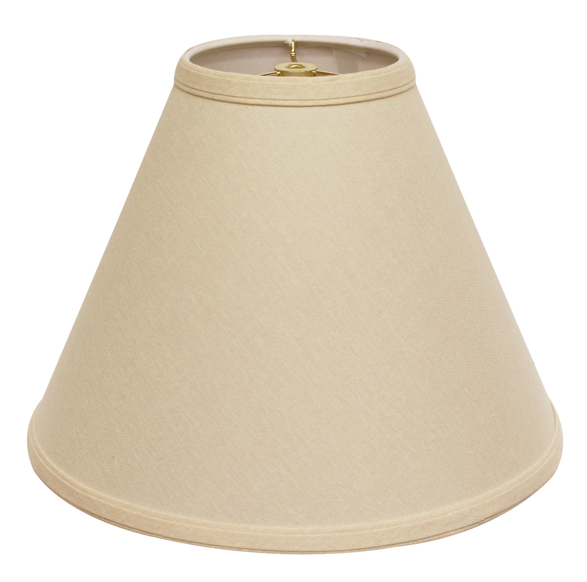 Deep Cone Hardback Lampshade With Washer Fitter, Beige Color Fabric Lampshade For Table Lamps, Natural Linen, 6" Top X 19" Bottom X 13" Height Beige Linen