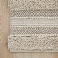 Woven Texture Stripe Bath Rug Natural Polyester