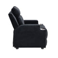 Kids Recliner Chair, Kids Upholstered Couch With Two Cup Holder, Footrest, Backrest, Toddlers Velvet Recliner With Headrest And Footrest Black Velvet