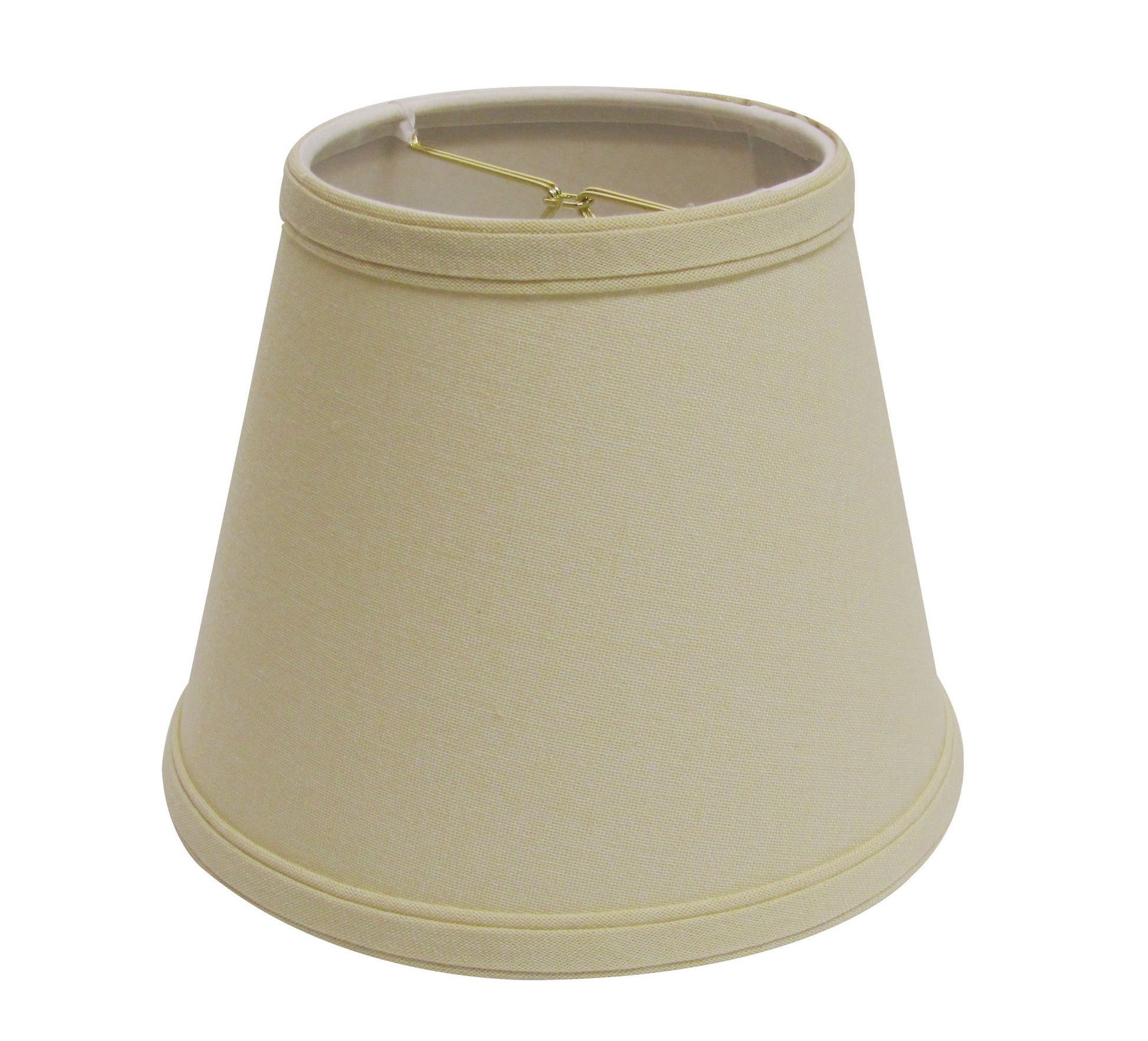 Slant Empire Hardback Lampshade With Bulb Clip, Beige Beige Linen