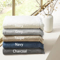 Cotton Dobby Slub 6 Piece Towel Set Charcoal Cotton