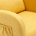Coolmore Rocking Chair, Modern Glider Chair, Recliner Armchair With Wood Legs And Side Pocket, Nursery Rocking Accent Chair With High Back For Living Room Bedroom Yellow Linen Yellow Foam Linen