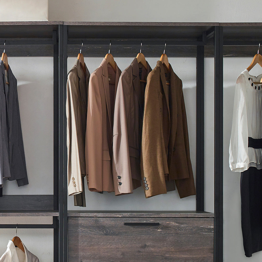 Monica Wood Walk In Closet System Rustic Mdf Melamine