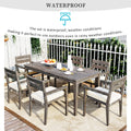 Acacia Wood Outdoor Dining Table And Chairs Suitable For Patio, Balcony Or Backyard Grey Acacia Wood