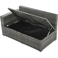 Outdoor 6 Piece All Weather Pe Rattan Sofa Set, Garden Patio Wicker Sectional Furniture Set With Adjustable Seat, Storage Box, Removable Covers And Tempered Glass Top Table,Grey Yes Complete Patio