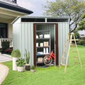 6Ft X 5Ft Outdoor Metal Storage Shed White White Iron