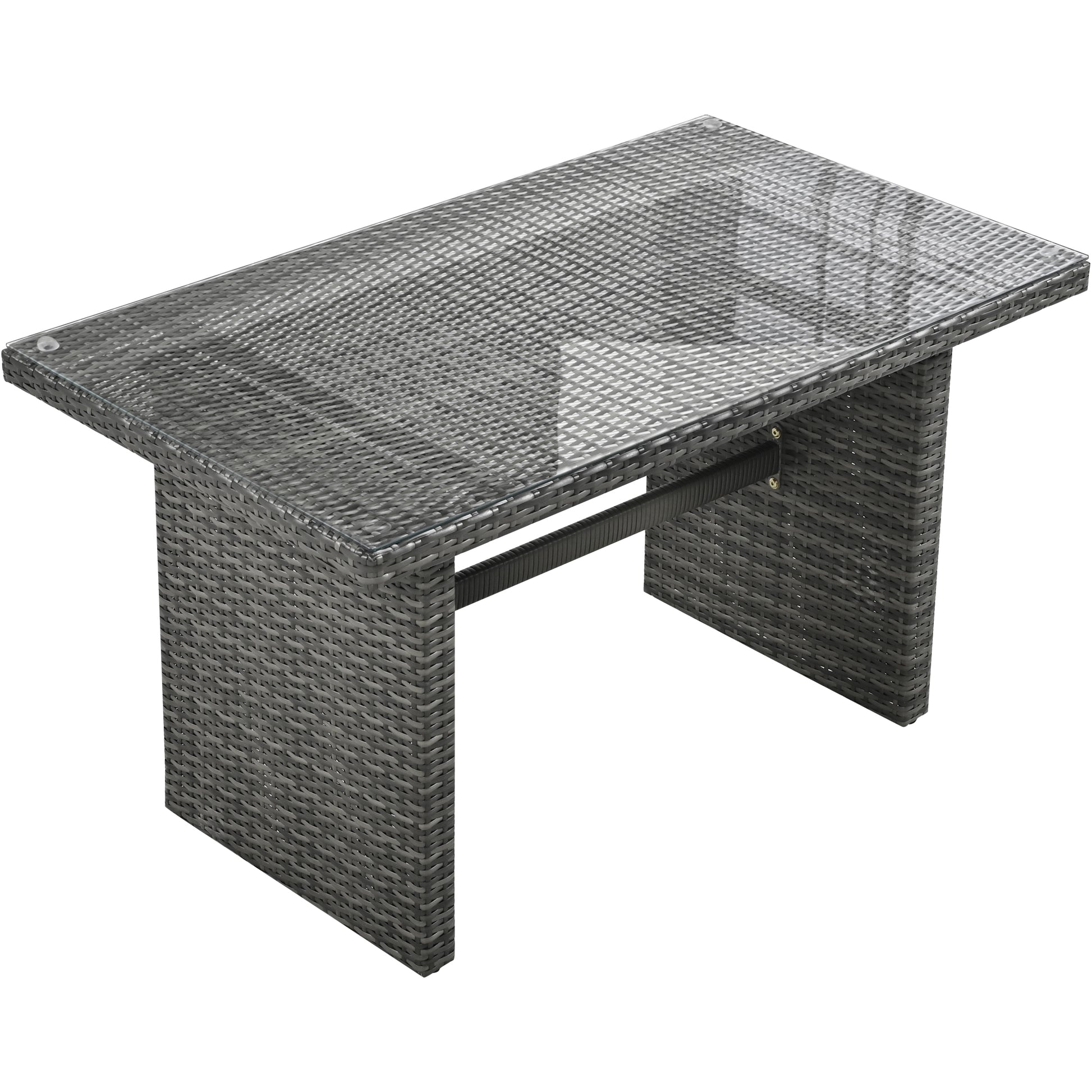 Outdoor 6 Piece All Weather Pe Rattan Sofa Set, Garden Patio Wicker Sectional Furniture Set With Adjustable Seat, Storage Box, Removable Covers And Tempered Glass Top Table,Grey Yes Complete Patio