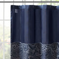 Jacquard Shower Curtain Navy Polyester