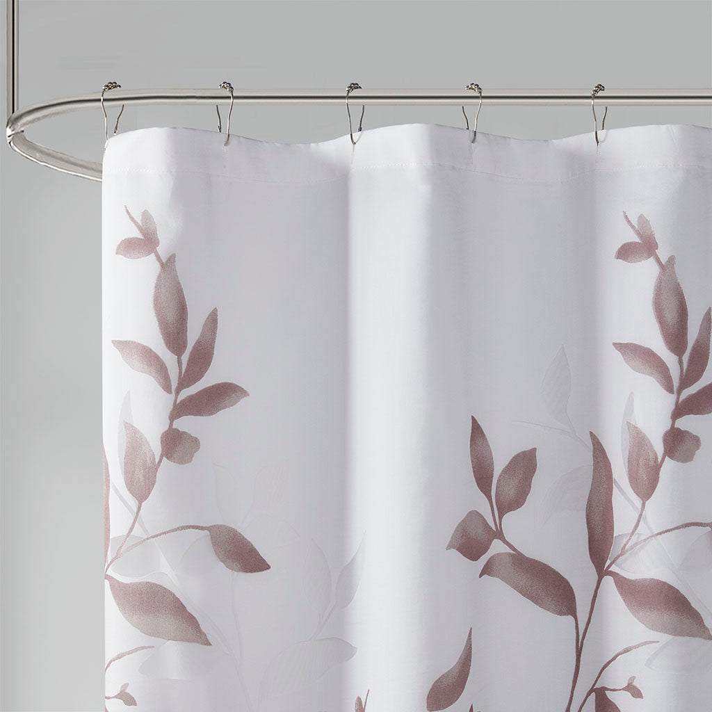 Burnout Printed Shower Curtain Mauve 72X72" Multicolor Polyester