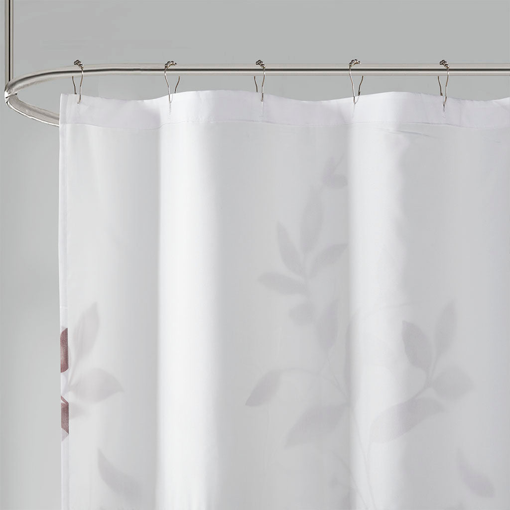 Burnout Printed Shower Curtain Mauve 72X72" Multicolor Polyester