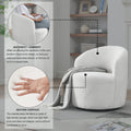 Video Welike Swivel Barrel Chair, Living Room Swivel Chair With Round Storage Chair, 360 Swivel Club Chair, Nursery, Bedroom, Office, Hotel With Upholstered Modern Armchair, Teddy Fabric White Teddy Foam Fabric