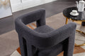 Coolmore Contemporary Designed Fabric Upholstered Accent Dining Chair Barrel Side Chairs Kitchen Armchair For Living Room 2Pc Set Carbon Black Boucle
