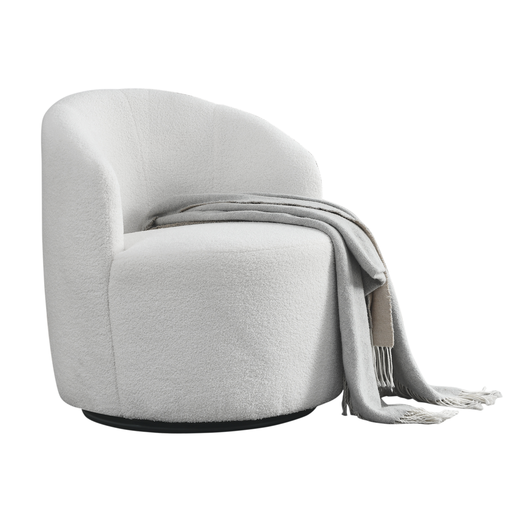 Video Welike Swivel Barrel Chair, Living Room Swivel Chair With Round Storage Chair, 360 Swivel Club Chair, Nursery, Bedroom, Office, Hotel With Upholstered Modern Armchair, Teddy Fabric White Teddy Foam Fabric