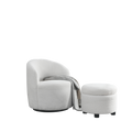 Video Welike Swivel Barrel Chair, Living Room Swivel Chair With Round Storage Chair, 360 Swivel Club Chair, Nursery, Bedroom, Office, Hotel With Upholstered Modern Armchair, Teddy Fabric White Teddy Foam Fabric