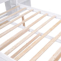 Full Size Storage Platform Bed With Pull Out Shelves And Twin Size Trundle, White White Solid Wood Mdf