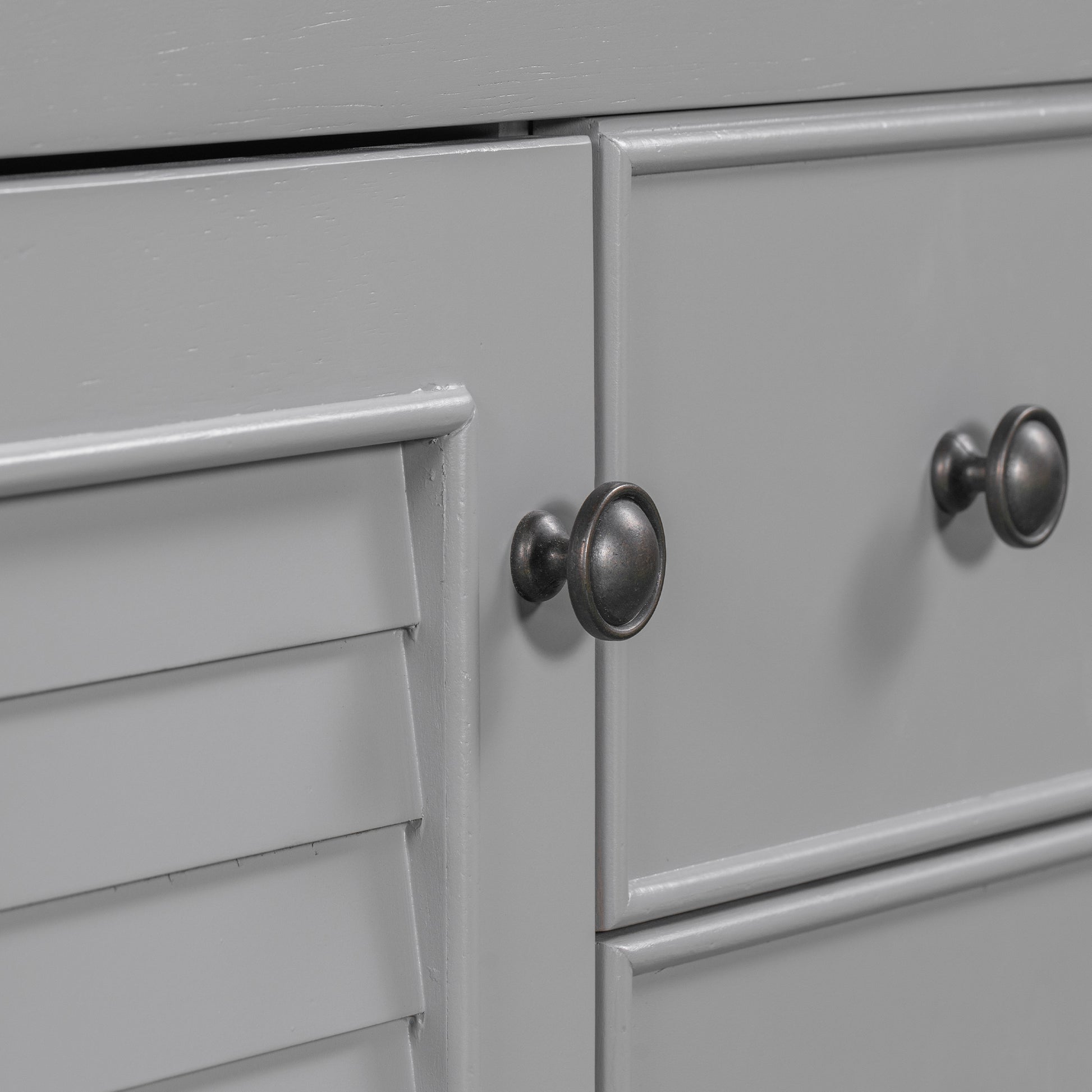 36" Bathroom Vanity With Ceramic Basin, Two Cabinets And Drawers, Open Shelf, Solid Wood Frame, Grey Old Sku: Sy999101Aae 1 Grey Solid Wood Mdf