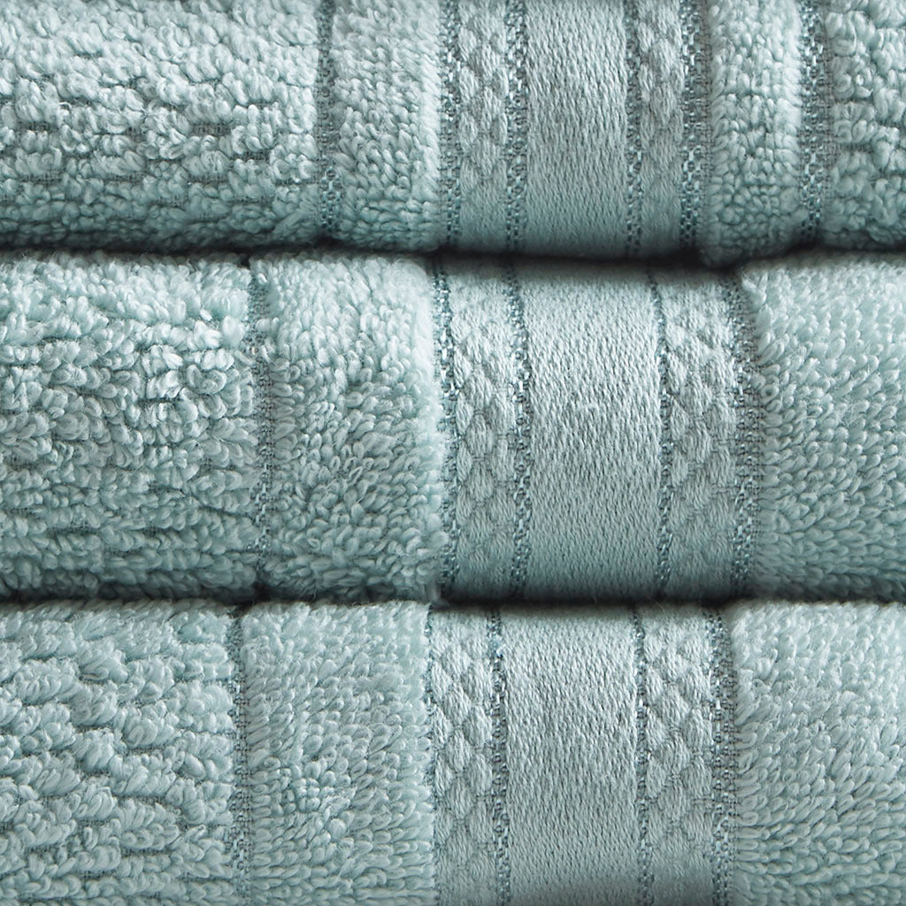 Super Soft Cotton Quick Dry Bath Towel 6 Piece Set Seafoam Cotton