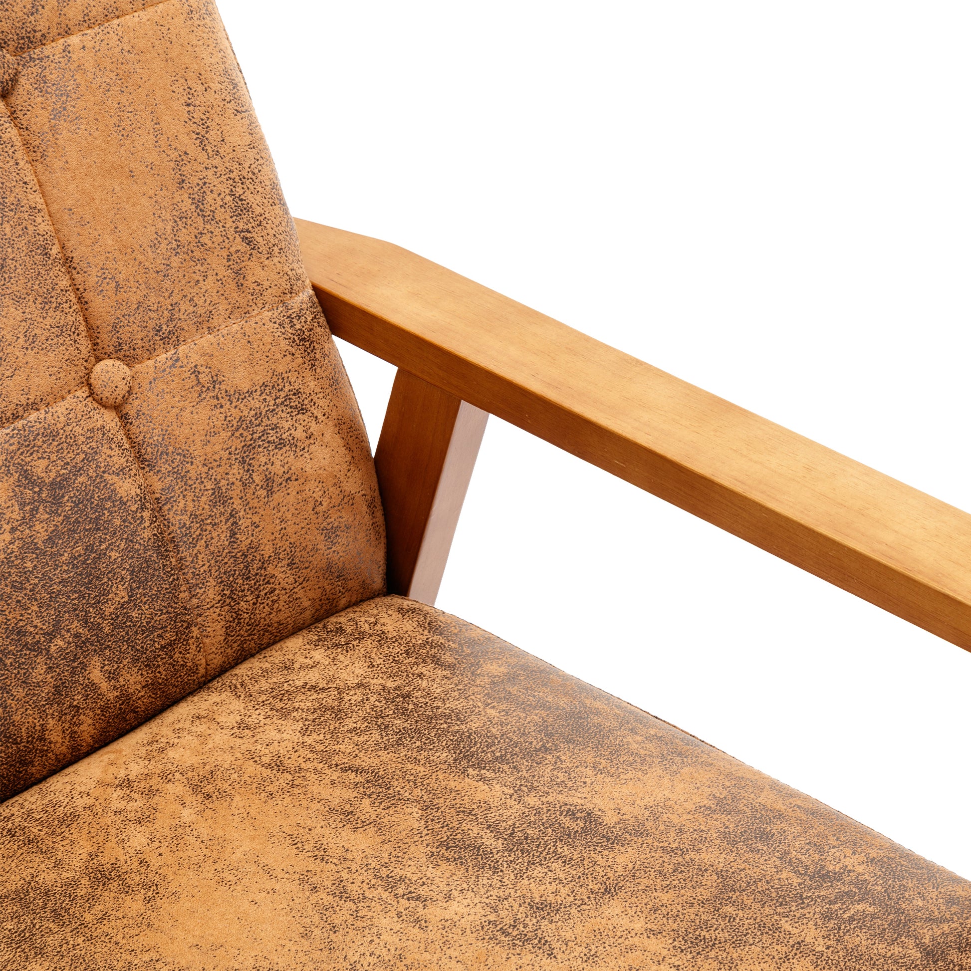 Accent Chairs Set Of 2 With Side Table, Mid Century Modern Accent Chair, Wood And Fabric Armchairs Side Chair, Lounge Reading Comfy Arm Chair For Living Room, Bedroom, Office Coffee Microsuede