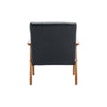 Accent Chairs Set Of 2 With Side Table, Mid Century Modern Accent Chair, Wood And Fabric Armchairs Side Chair, Lounge Reading Comfy Arm Chair For Living Room, Bedroom, Office Black Pu Pu Leather