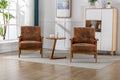 Accent Chairs Set Of 2 With Side Table, Mid Century Modern Accent Chair, Wood And Fabric Armchairs Side Chair, Lounge Reading Comfy Arm Chair For Living Room, Bedroom, Office Coffee Microsuede