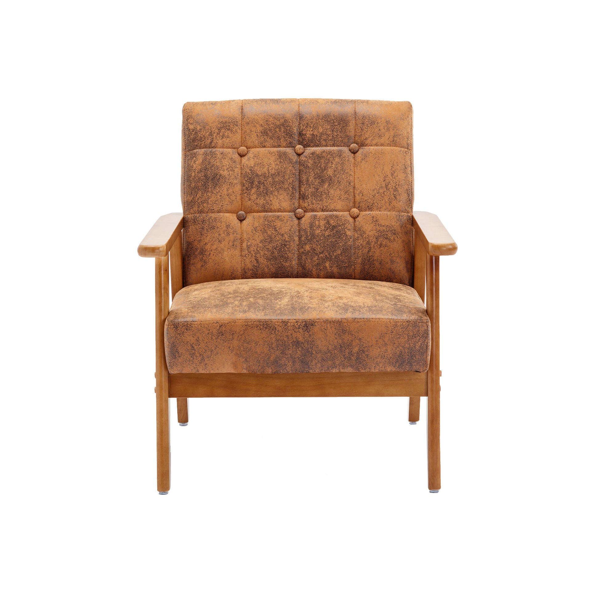 Accent Chairs Set Of 2 With Side Table, Mid Century Modern Accent Chair, Wood And Fabric Armchairs Side Chair, Lounge Reading Comfy Arm Chair For Living Room, Bedroom, Office Coffee Microsuede