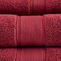 100% Cotton 8 Piece Antimicrobial Towel Set Red Cotton
