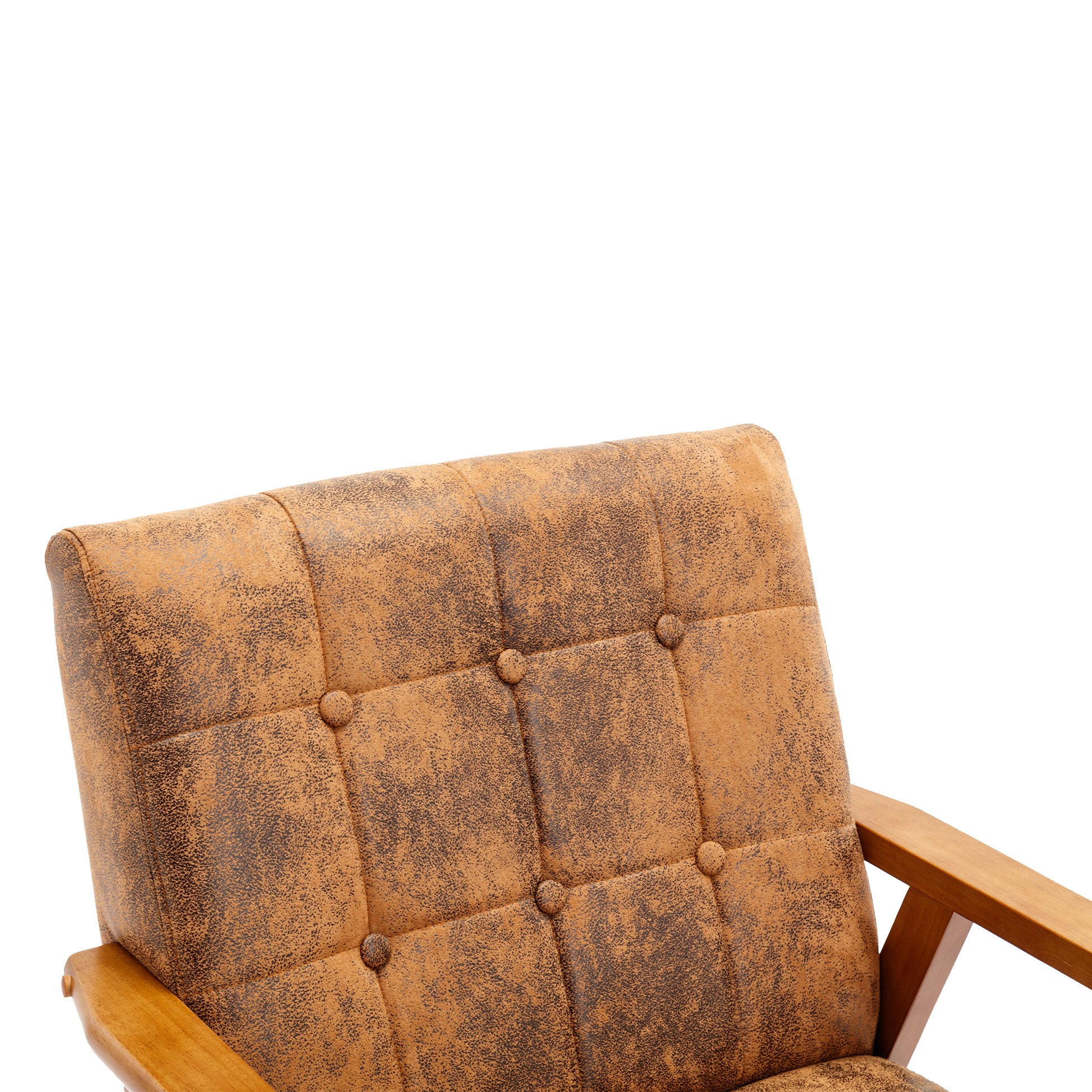 Accent Chairs Set Of 2 With Side Table, Mid Century Modern Accent Chair, Wood And Fabric Armchairs Side Chair, Lounge Reading Comfy Arm Chair For Living Room, Bedroom, Office Coffee Microsuede