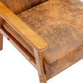 Accent Chairs Set Of 2 With Side Table, Mid Century Modern Accent Chair, Wood And Fabric Armchairs Side Chair, Lounge Reading Comfy Arm Chair For Living Room, Bedroom, Office Coffee Microsuede