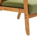 Accent Chairs Set Of 2 With Side Table, Mid Century Modern Accent Chair, Wood And Fabric Armchairs Side Chair, Lounge Reading Comfy Arm Chair For Living Room, Bedroom, Office Green Linen