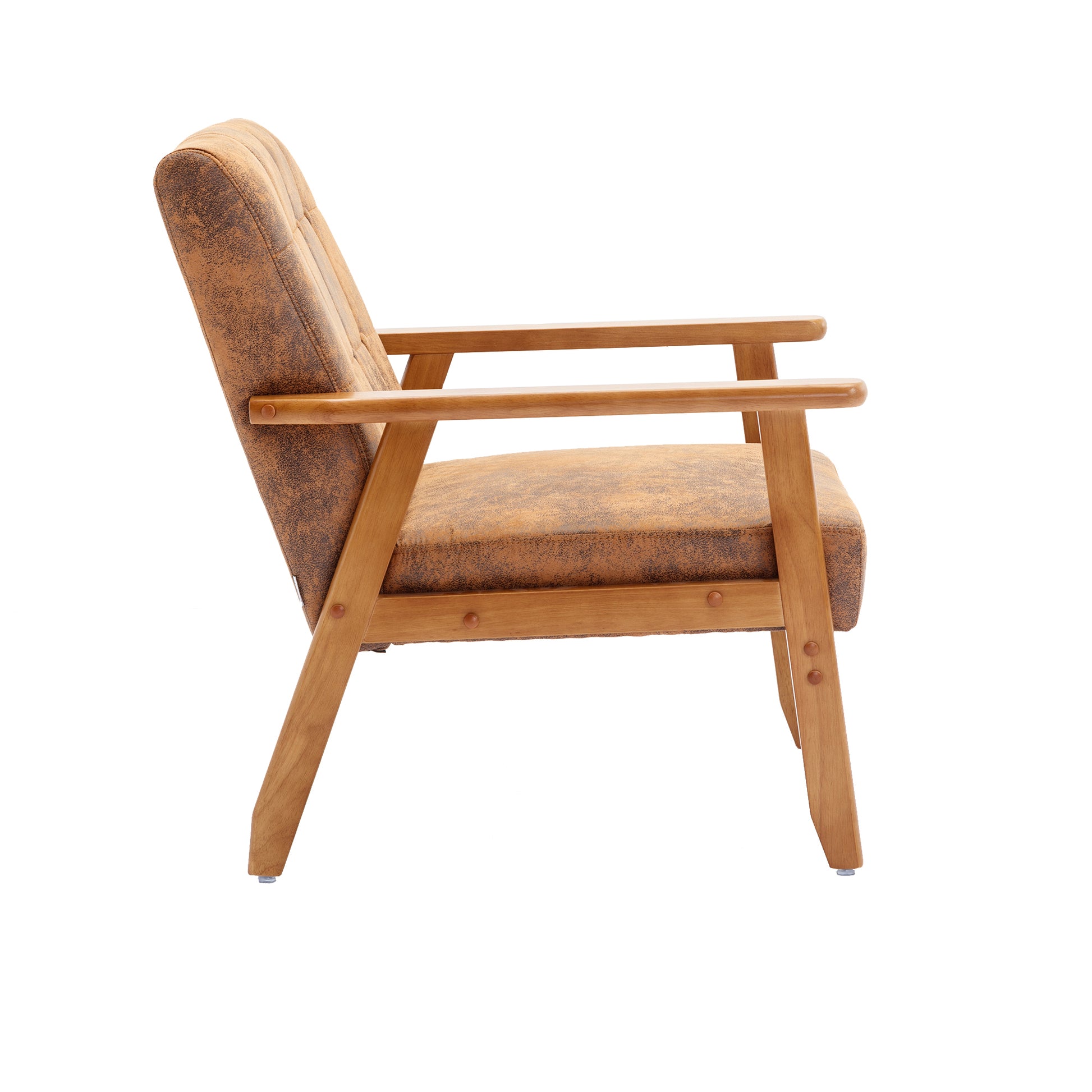 Accent Chairs Set Of 2 With Side Table, Mid Century Modern Accent Chair, Wood And Fabric Armchairs Side Chair, Lounge Reading Comfy Arm Chair For Living Room, Bedroom, Office Coffee Microsuede