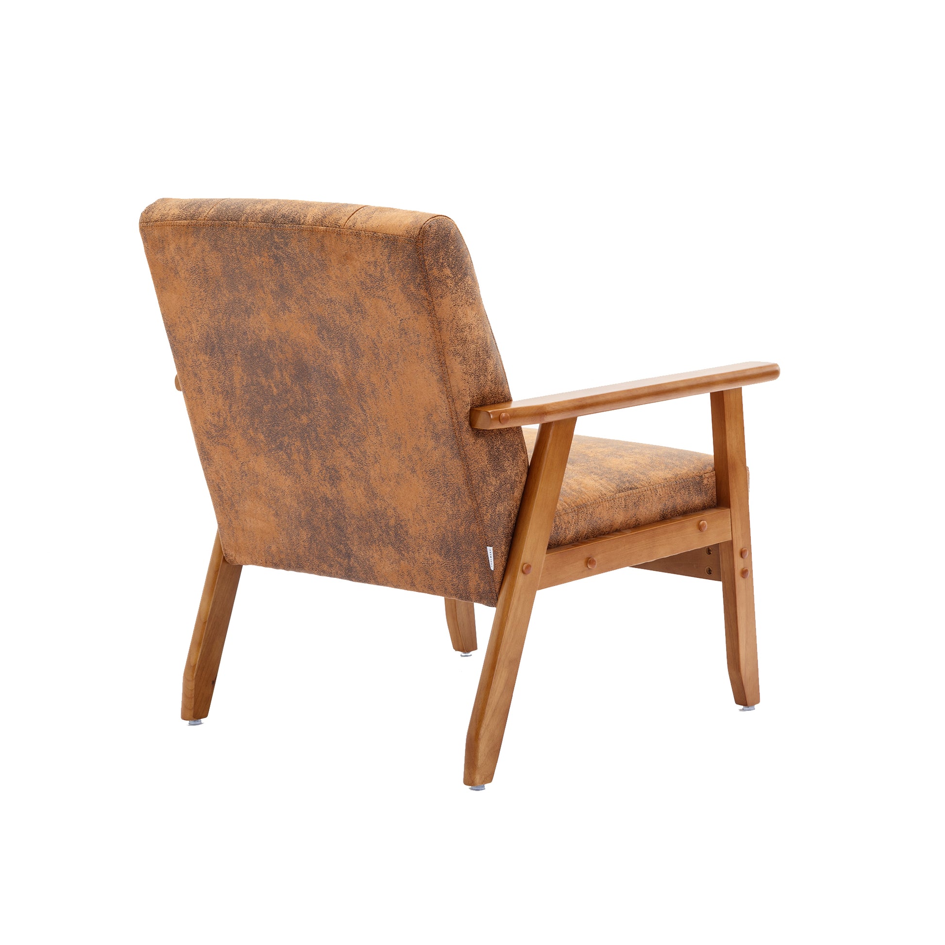 Accent Chairs Set Of 2 With Side Table, Mid Century Modern Accent Chair, Wood And Fabric Armchairs Side Chair, Lounge Reading Comfy Arm Chair For Living Room, Bedroom, Office Coffee Microsuede