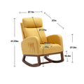 Coolmore Rocking Chair, Modern Glider Chair, Recliner Armchair With Wood Legs And Side Pocket, Nursery Rocking Accent Chair With High Back For Living Room Bedroom Yellow Linen Yellow Foam Linen