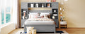 Full Size Wooden Bed With All In One Cabinet And Shelf, Gray Full Gray Solid Wood