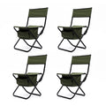 4 Piece Folding Outdoor Chair With Storage Bag, Portable Chair For Indoor, Outdoor Camping, Picnics And Fishing,Green Green Steel