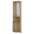 Kempwell 2 Door 2 Shelf Corner Bar Cabinet With Glass Rack Macadamia Brown Mdf
