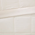 Oversized Down Alternative Blanket With Satin Trim Ivory Polyester