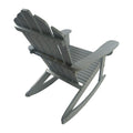 Reclining Wooden Outdoor Rocking Adirondack Chair,Walnut Grey Solid Wood