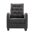 High Back Rocking Chair Nursery Chair .Comfortable Rocker Fabric Padded Seat .Modern High Back Armchair Dark Gray Polyester