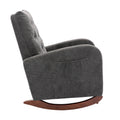 High Back Rocking Chair Nursery Chair .Comfortable Rocker Fabric Padded Seat .Modern High Back Armchair Dark Gray Polyester