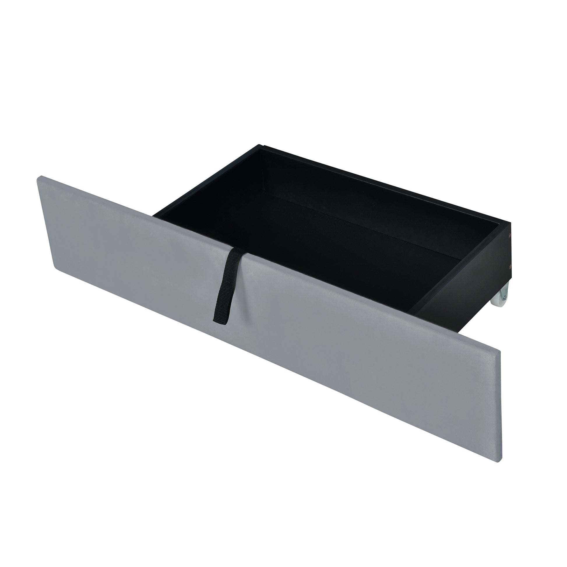 Queen Size Velvet Upholstered Platform Bed With 2 Drawers And 1 Twin Xl Trundle Gray Gray Upholstered