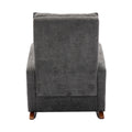 High Back Rocking Chair Nursery Chair .Comfortable Rocker Fabric Padded Seat .Modern High Back Armchair Dark Gray Polyester