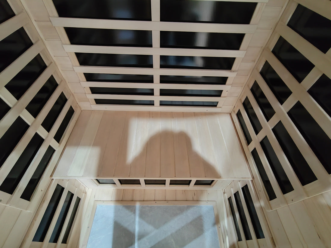 Low Emf Front Door With Heating Panel Two Person Hemlock Far Infrared Indoor Suana Room Natural Wood Solid Wood